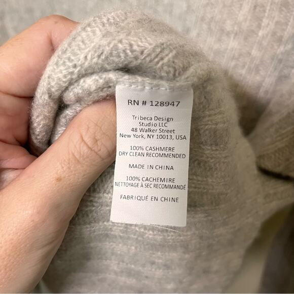 Nili Lotan Gray Cashmere Baxter Distressed Sweater Size XS - Picture 8 of 10